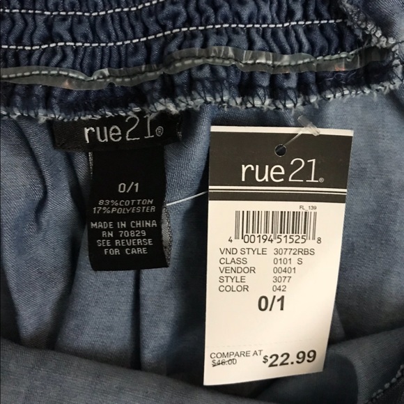 Rue21 Blue Jean Denim Acid Dress 0 1 XS NWT - Picture 5 of 6